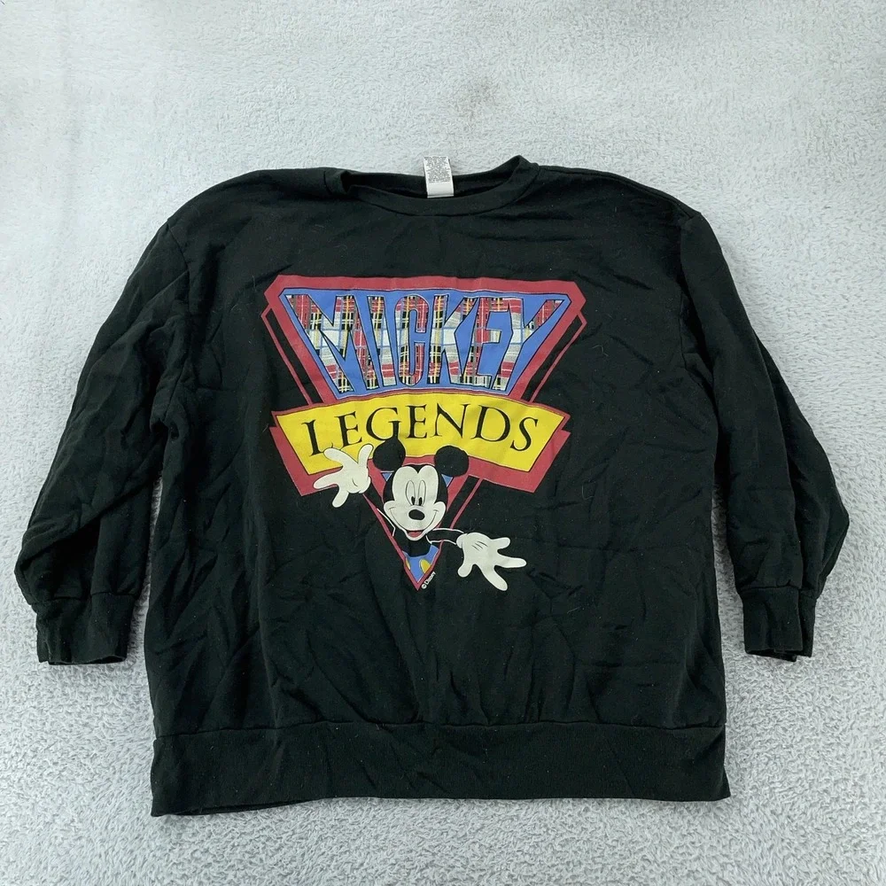 Vintage Mickey Mouse Legends Sweatshirt BOXY XL Walt Disney Cartoon Crewneck 90s